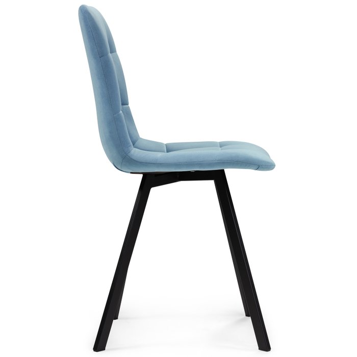 Стул Чилли голубого цвета на черных ножках - лучшие Обеденные стулья в INMYROOM