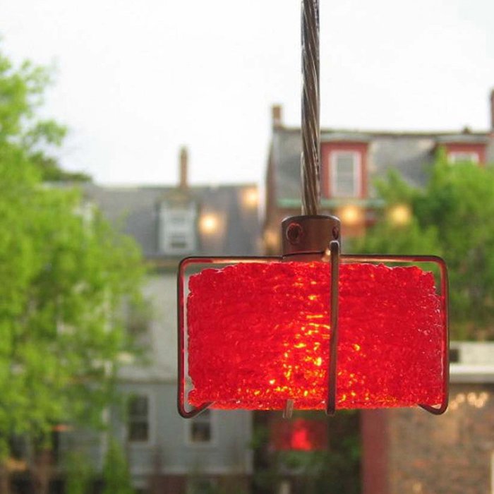 Подвесной светильник Terzani с плафоном из стекла красного цвета - купить Подвесные светильники по цене 28240.0