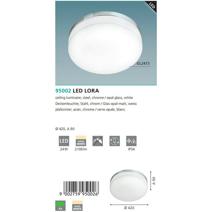 Светильник потолочный Led Lora L белого цвета - лучшие Потолочные светильники в INMYROOM