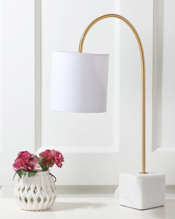 Настольная лампа Гринвич с белым абажуром  - лучшие Настольные лампы в INMYROOM