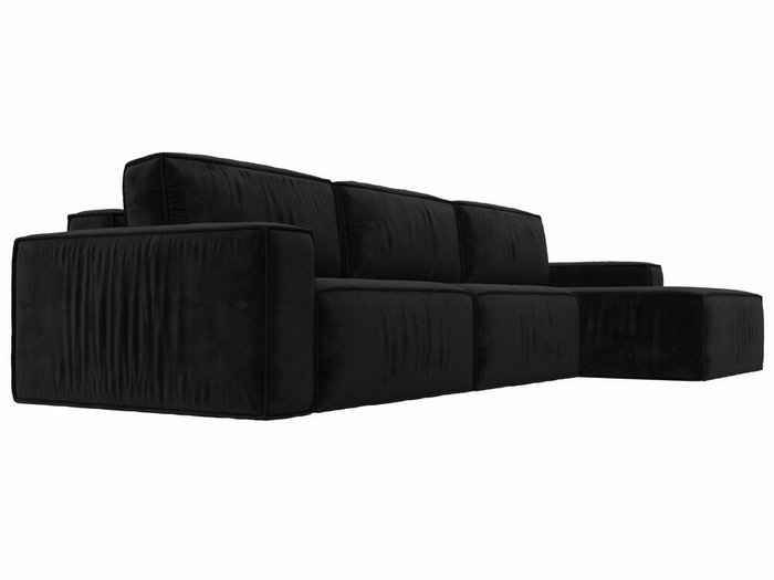 Угловой диван-кровать Прага Классик лонг черного цвета правый угол - лучшие Угловые диваны в INMYROOM