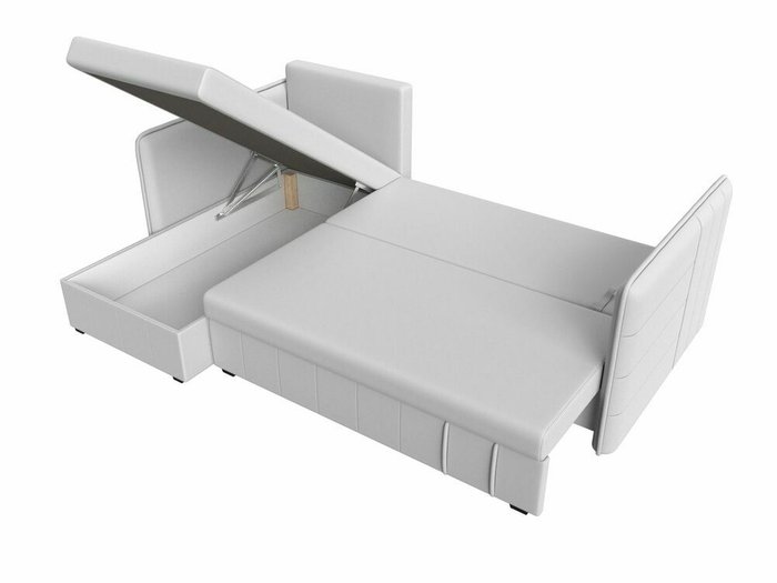 Угловой диван-кровать Слим белого цвета (экокожа) левый угол - купить Угловые диваны по цене 28999.0