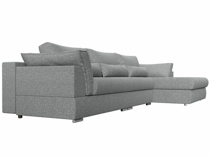 Угловой диван-кровать Пекин Long серого цвета угол правый - лучшие Угловые диваны в INMYROOM