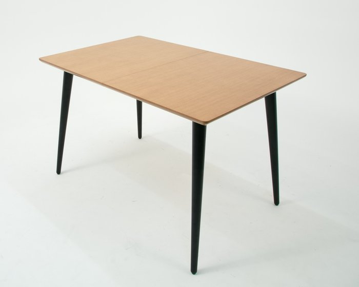 Стол обеденный раздвижной Монте 120 черно-бежевого цвета - лучшие Обеденные столы в INMYROOM