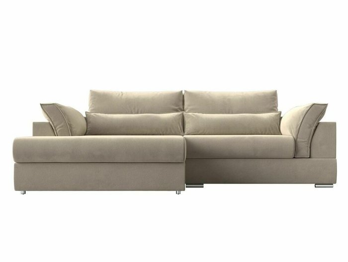 Угловой диван-кровать Пекин бежевого цвета угол левый - купить Угловые диваны по цене 83999.0
