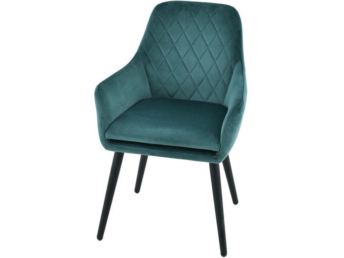 Стул с подлокотниками Ardeko темно-зеленого цвета - лучшие Обеденные стулья в INMYROOM