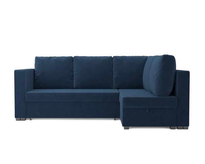 Угловой диван-кровать Мансберг темно-синего цвета - купить Угловые диваны по цене 36590.0