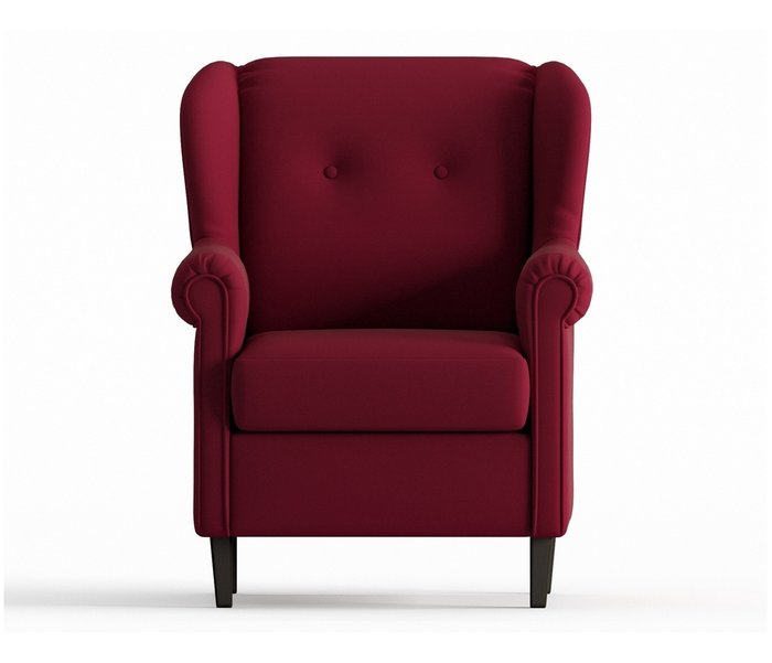 Кресло из велюра Леон бордового цвета - купить Интерьерные кресла по цене 15990.0