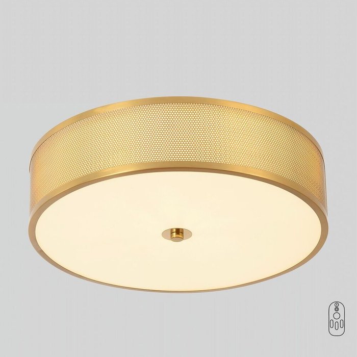 Потолочный светильник BUTTON PL32W LED (металл, цвет латунь)