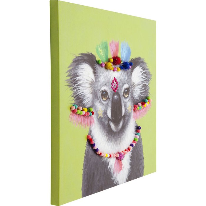 Картина Koala Pom Pom на льне - купить Картины по цене 16740.0 Картина Koala Pom Pom на льне - купить Картины по цене 16740.0