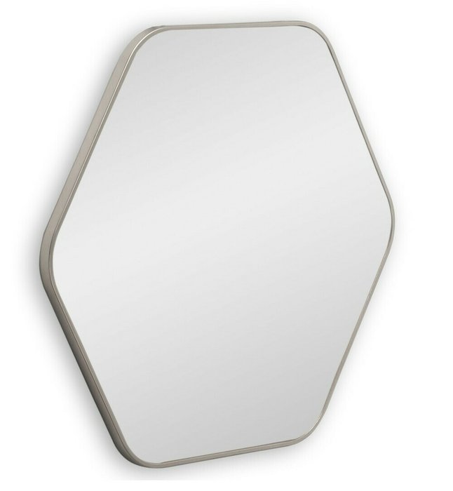 Настенное зеркало Hexagon M в раме серебряного цвета - купить Настенные зеркала по цене 17600.0