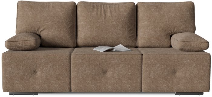 Диван-кровать прямой Хавьер коричневого цвета - купить Прямые диваны по цене 28350.0