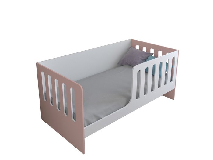 Кроватка Астра 12 80x160 бело-розового цвета 