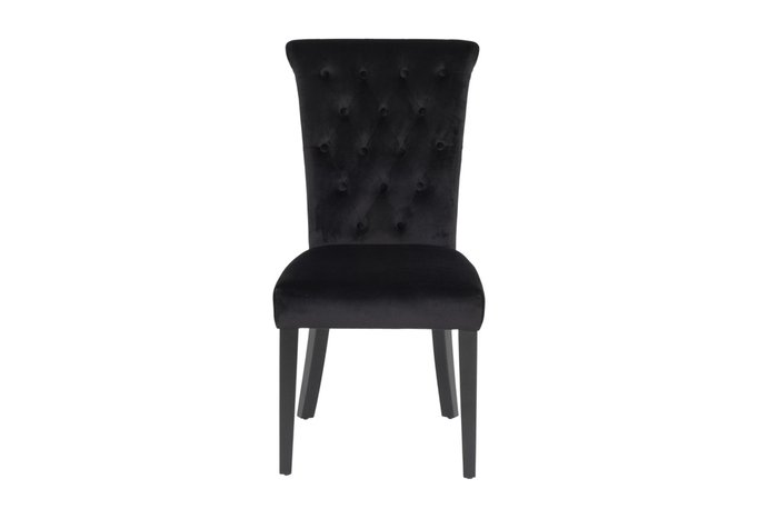 Стул в обивке из велюра черного цвета - купить Обеденные стулья по цене 21000.0
