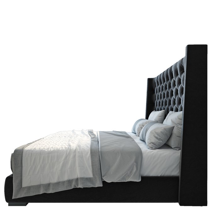 Кровать Jackie King Велюр Черный 160х200  - купить Кровати для спальни по цене 102000.0