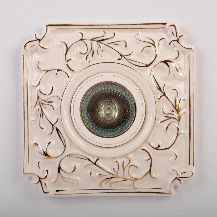Точечный светильник 001-WHG (керамика, цвет золото) - лучшие Встраиваемые споты в INMYROOM