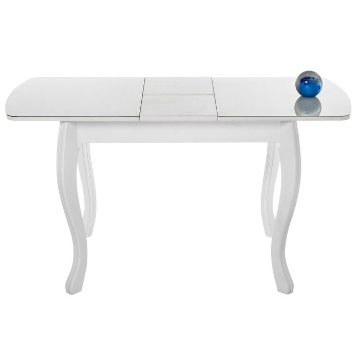 Раздвижной обеденный стол Бриллиант белого цвета - лучшие Обеденные столы в INMYROOM