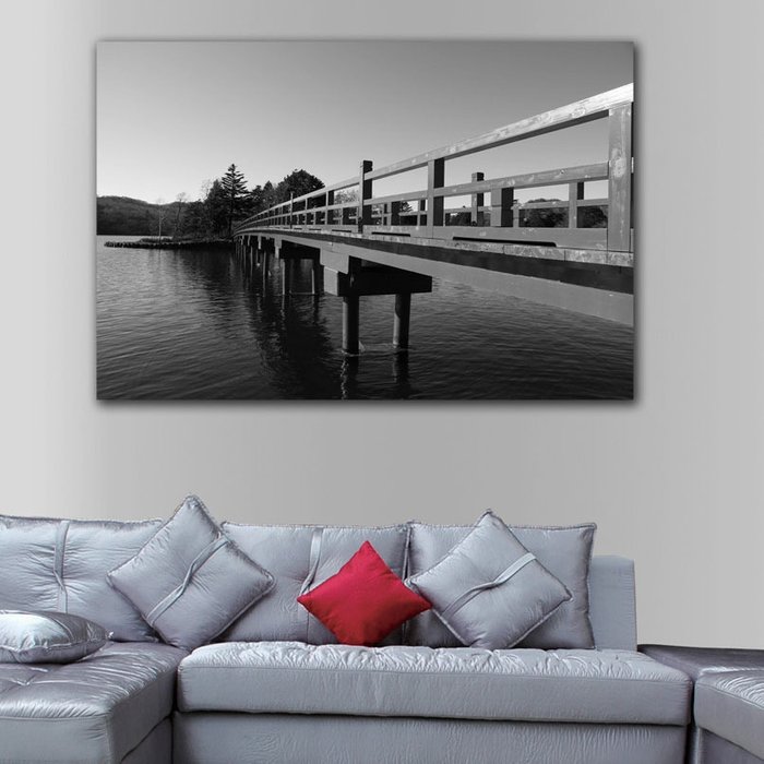 Дизайнерская картина на холсте "Деревянный мост" - купить Принты по цене 3090.0