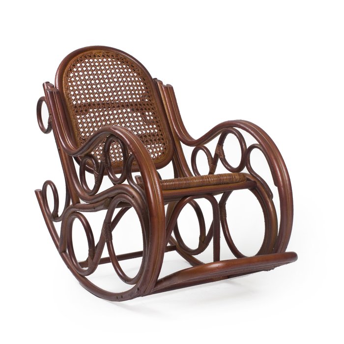 Кресло-качалка Novo с подушкой коньяк