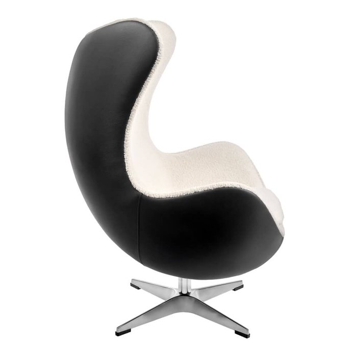 Кресло Egg Style Chair бело-черного цвета - лучшие Интерьерные кресла в INMYROOM