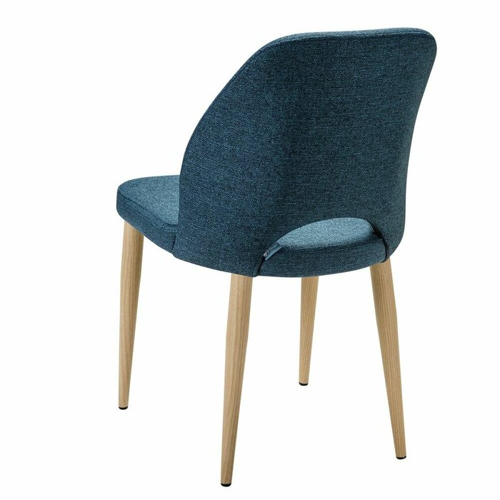 Стул Ledger синего цвета с бежевыми ножками - лучшие Обеденные стулья в INMYROOM