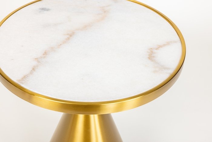 Кофейный столик Shine золотого цвета с белой столешницей - лучшие Кофейные столики в INMYROOM