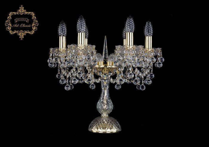 Хрустальная настольная лампа с подвесками Art Classic 46327 12.26.6.141-37.Gd.B подсвечник