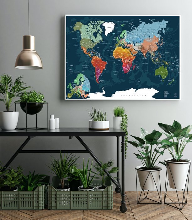 Скретч-карта мира DEEP GREEN  из  ламинированной бумаги - лучшие Декор стен в INMYROOM
