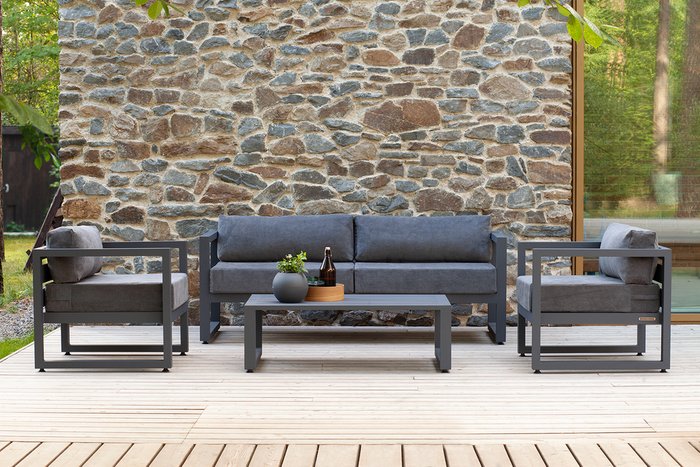 Набор садовой мебели Capri S4A темно-серого цвета - лучшие Комплекты для сада и дачи в INMYROOM