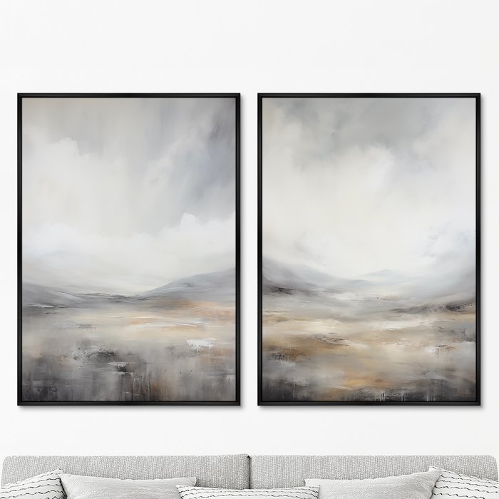 Набор из двух репродукций картин Landscape Collection, Grey foothills, 2024г. - купить Картины по цене 49998.0