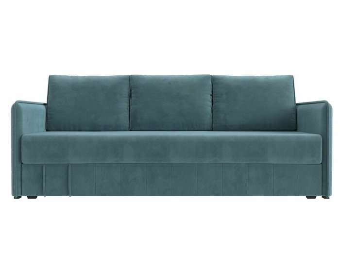 Прямой диван-кровать Слим бирюзового цвета с пружинным блоком - купить Прямые диваны по цене 48999.0