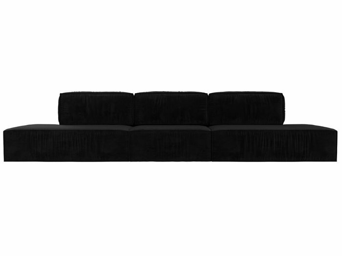 Прямой диван-кровать Прага лофт лонг черного цвета  - купить Прямые диваны по цене 101999.0