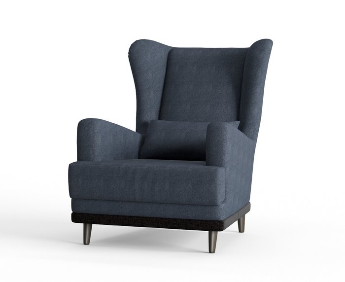 Кресло Грэмми в обивке из велюра темно-синего цвета