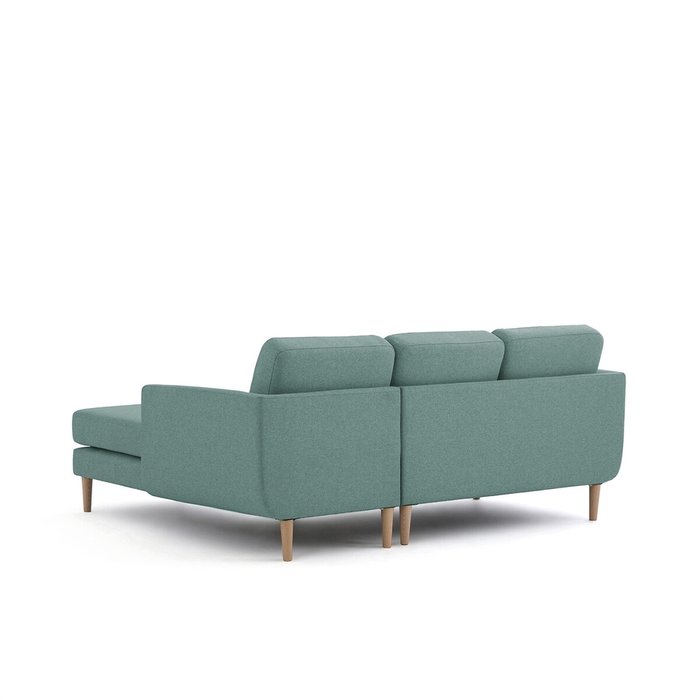 Угловой диван рифленый Jimi зелено-бирюзового цвета - лучшие Угловые диваны в INMYROOM