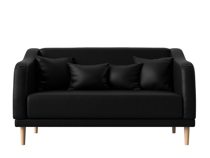 Прямой диван Киото черного цвета (экокожа) - купить Прямые диваны по цене 30999.0