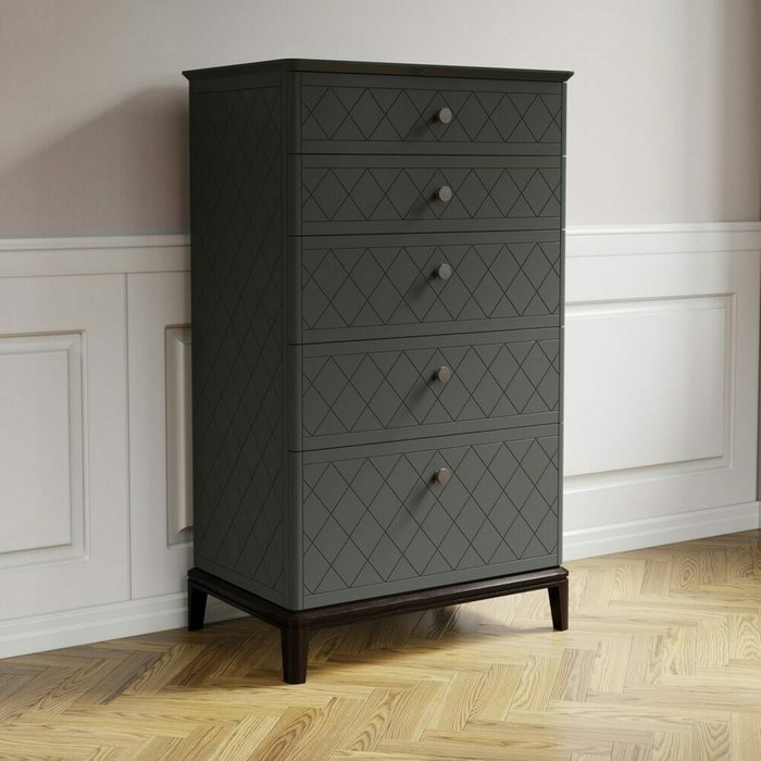 Высокий комод Crystal CR021 серого цвета - купить Комоды по цене 122800.0 Высокий комод Crystal CR021 серого цвета - купить Комоды по цене 122800.0