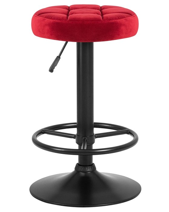 Табурет барный Bruno красного цвета на черной металлической ножке - купить Барные стулья по цене 5230.0