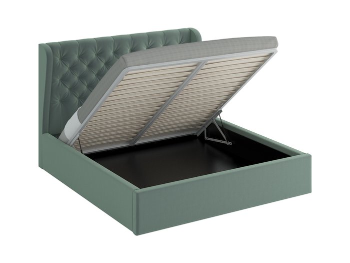 Кровать Jazz Lift серо-зеленого цвета 200х200 - купить Кровати для спальни по цене 68690.0
