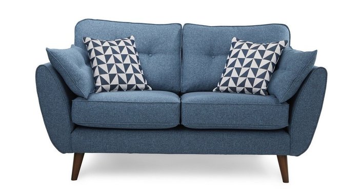 Прямой двухместный диван Элдон синий