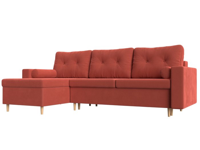 Угловой диван-кровать Белфаст кораллового цвета левый угол