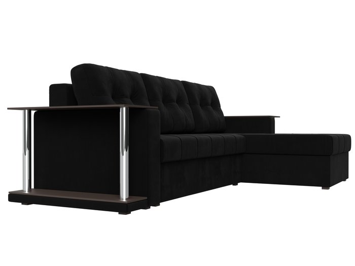 Угловой диван-кровать Даллас черного цвета - лучшие Угловые диваны в INMYROOM