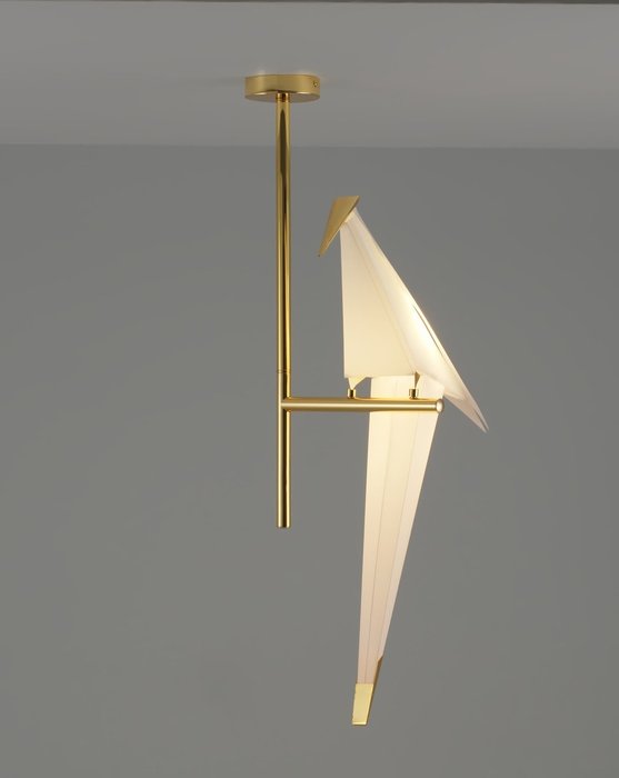 Подвесной светодиодный светильник Birds бело-золотого цвета - купить Подвесные светильники по цене 8990.0