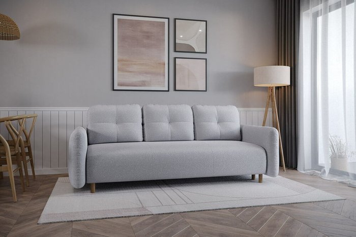 Прямой диван-кровать Anika серо-голубого цвета - купить Прямые диваны по цене 64790.0