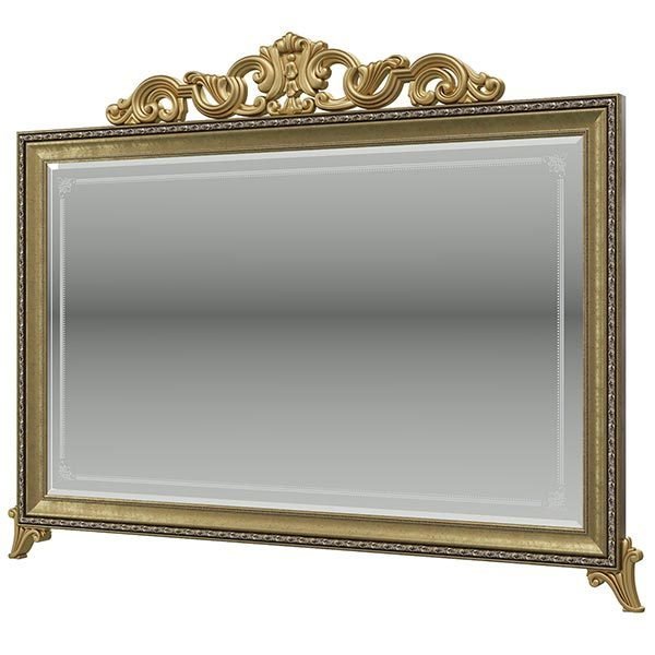 Зеркало с короной Версаль коричневого цвета