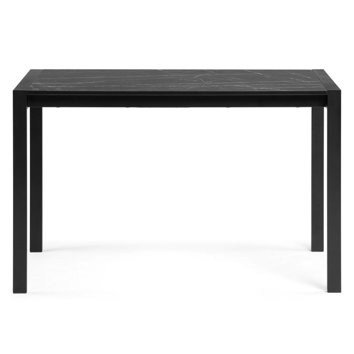 Раздвижной обеденный стол Центавр черного цвета под мрамор - купить Обеденные столы по цене 13550.0