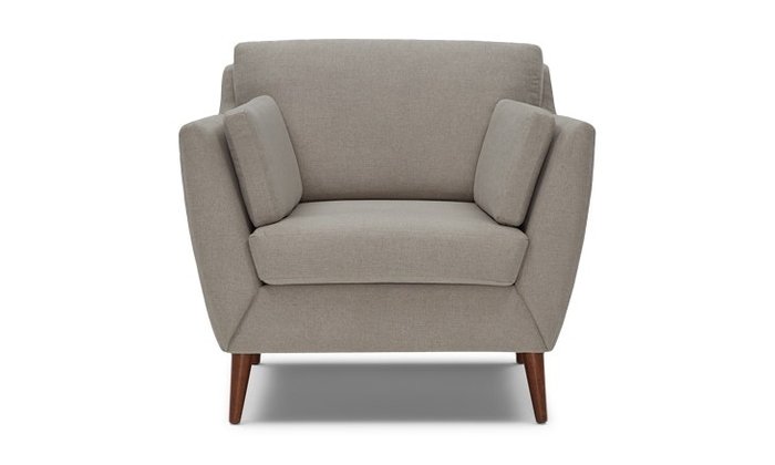 Кресло серого цвета на деревянных ножках - купить Интерьерные кресла по цене 55000.0