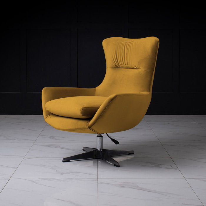 Кресло Pearl горчичного цвета - лучшие Интерьерные кресла в INMYROOM