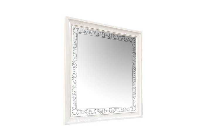 Зеркало настенное Соната белого цвета с платиной  - купить Настенные зеркала по цене 21260.0