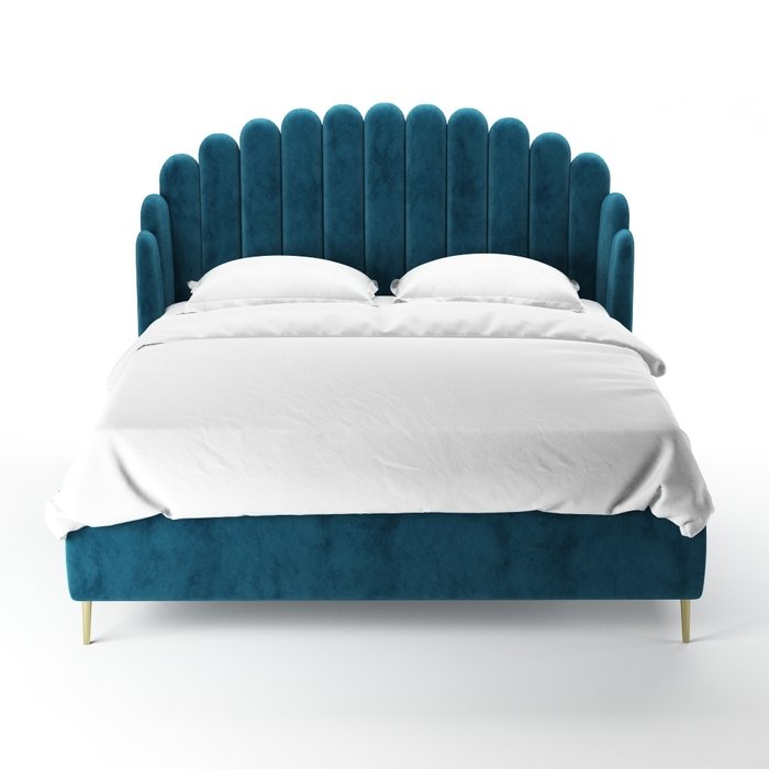 Кровать Amira 180х200 синего цвета  - купить Кровати для спальни по цене 115000.0