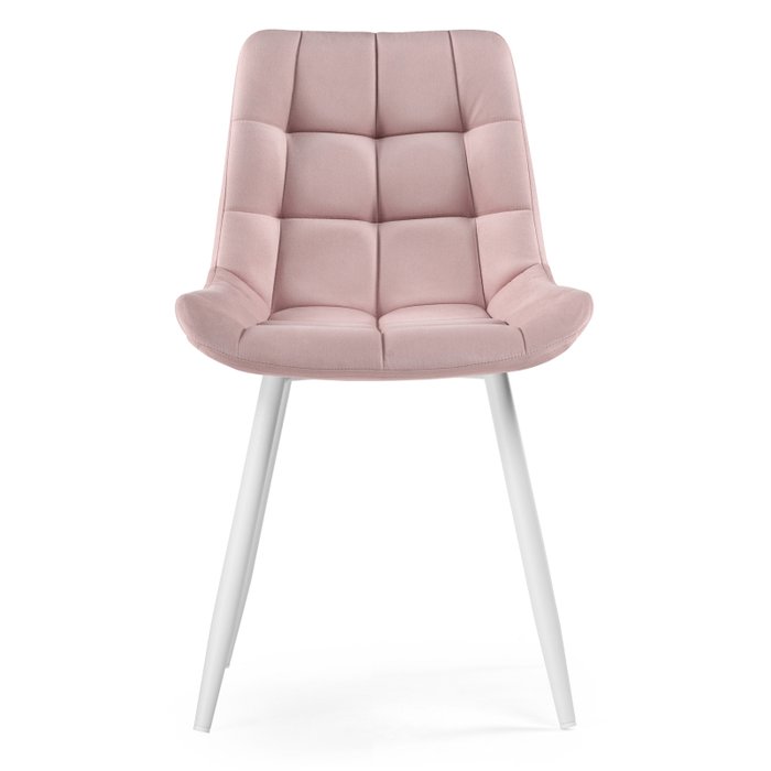 Стул Челси розового цвета на белых ножках - купить Обеденные стулья по цене 5690.0